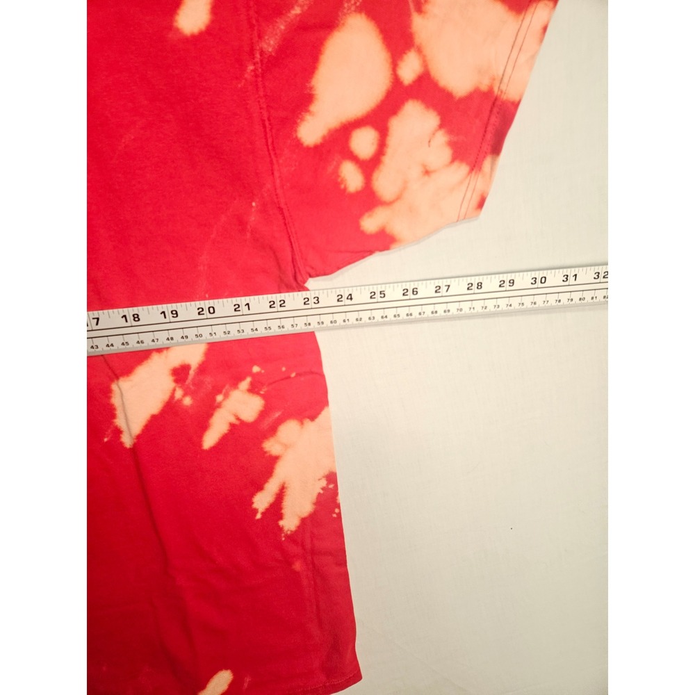 Champion Mens XL Red Bleach Dye Tie Dye Short Sleeve T-Shirt Embroidered vintage - Picture 2 of 7